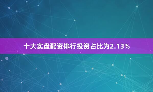 十大实盘配资排行投资占比为2.13%